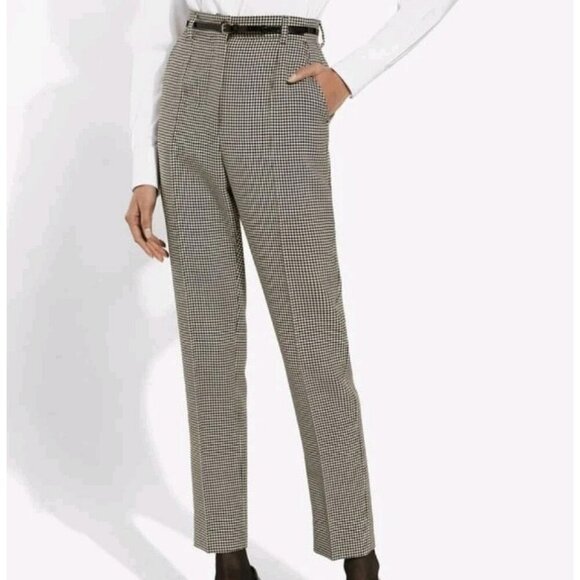 Lauren Ralph Lauren Pant Men's Size 4 Houndstooth Pattern Slash Pockets Wool - Picture 1 of 12